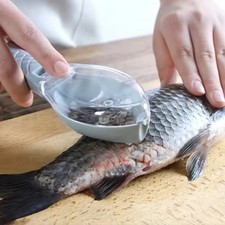 Fish Scale Scraper & Fish Skin Brush Fast Seafood Cleaning Tool for Kitchen