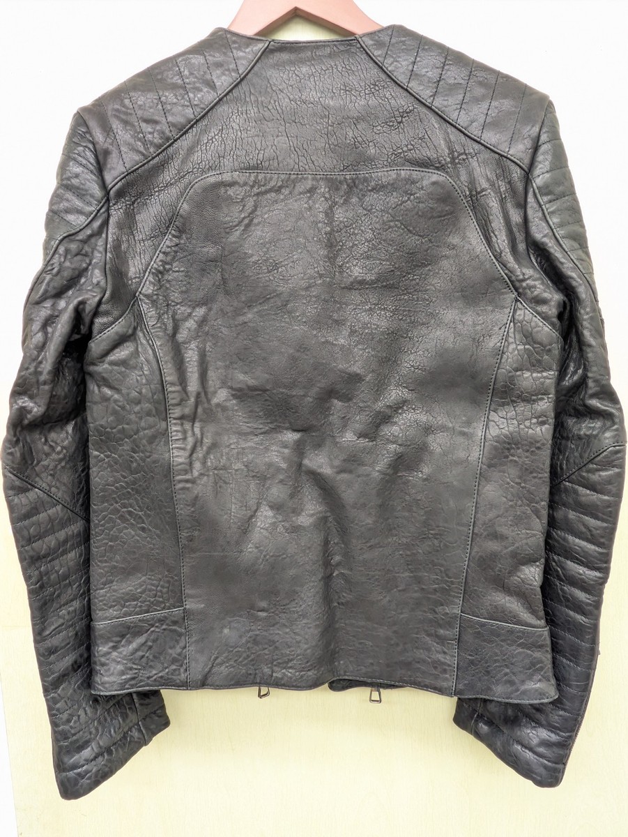 BALMAIN H&M biker lamb leather riders black jacket 2015 size: 46