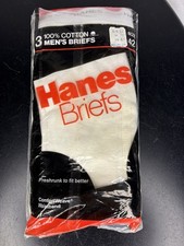NEW Hanes Briefs White Underwear Men  s Size 42 Preshrunk Cotton 3 Pack 1987