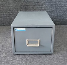 Steelmasters Vintage MCM Single Drawer Stackable 3x5 Index Card File Cabinet