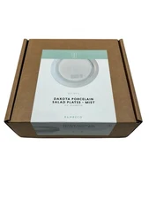 Bambeco Dakota Porcelain Salad Plates Mist SET OF 4 NEW 8.5”