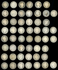Barber Dimes lot of 52,  51 different date/mints,  90% silver