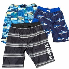 Lot of 3 Boys Bathing Suits Hurley Cat & Jack Body Glove Sz M