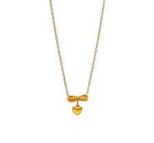 18k Gold Plated Heart Necklace for Women, Adjustable 18-20 Inch Love Heart Pe...