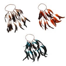 Boho Artificial Feather Headband Headpiece Bohemian Indian Headdress for Cosplay