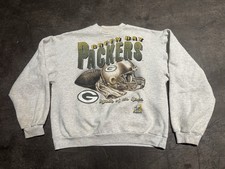 vintage 1996 Riddell green bay packers crewneck sweatshirt large gray 90s