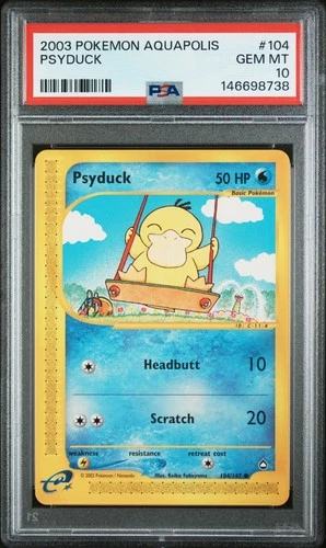 2003 POKEMON AQUAPOLIS #104 PSYDUCK PSA 10