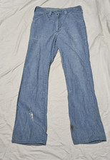 Vintage 1970s Dickies Curduroy Blue Work Pants Size Waist 26 By 29 Inches