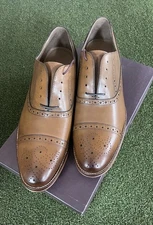 Johnston & Murphy Conard Tan Calfskin Men's Dress Shoes New in Box