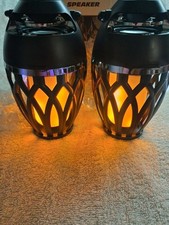 Wireless Bluetooth Speaker 2 Pack LED Flame Ambient Light Waterproof Lantern