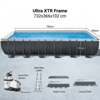 Aufstellpool 732x366x132cm Ultra XTR Frame Komplettset Sandfilter Leiter Pool