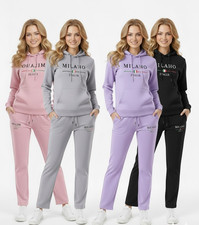 Womens Tracksuit Loungewear Set Ladies Top Printed Hoodie Pants Lounge Wear S-XL