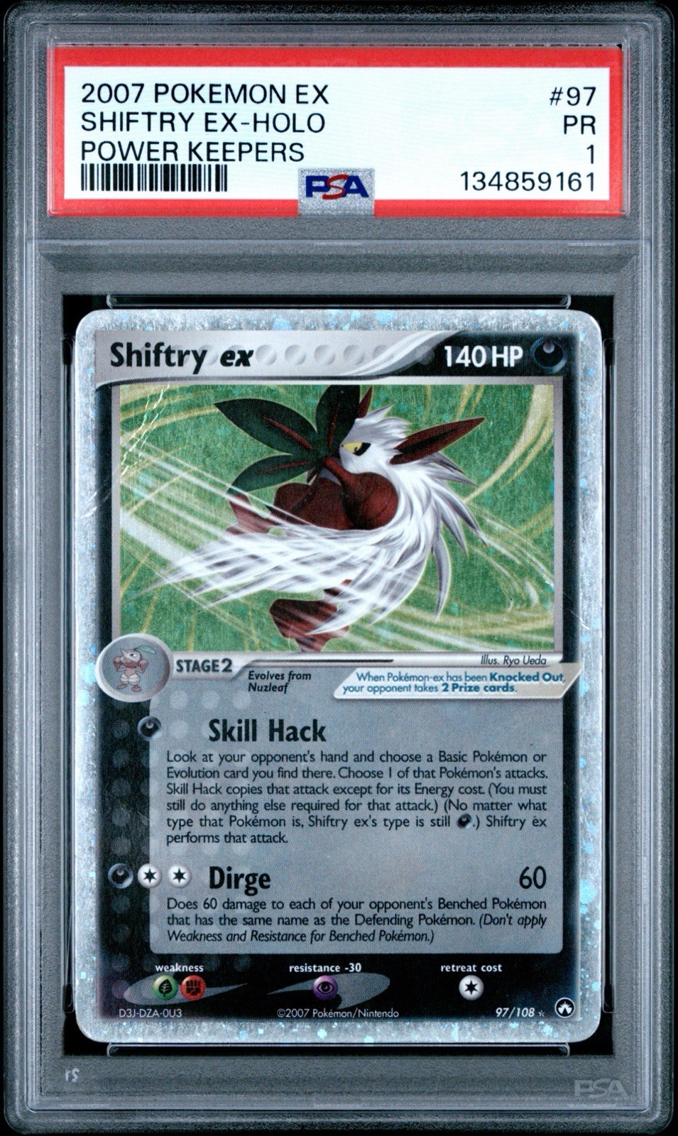 PSA 1 Shiftry EX #97 Power Keepers Holo Foil Rare 2007 Pokemon PR