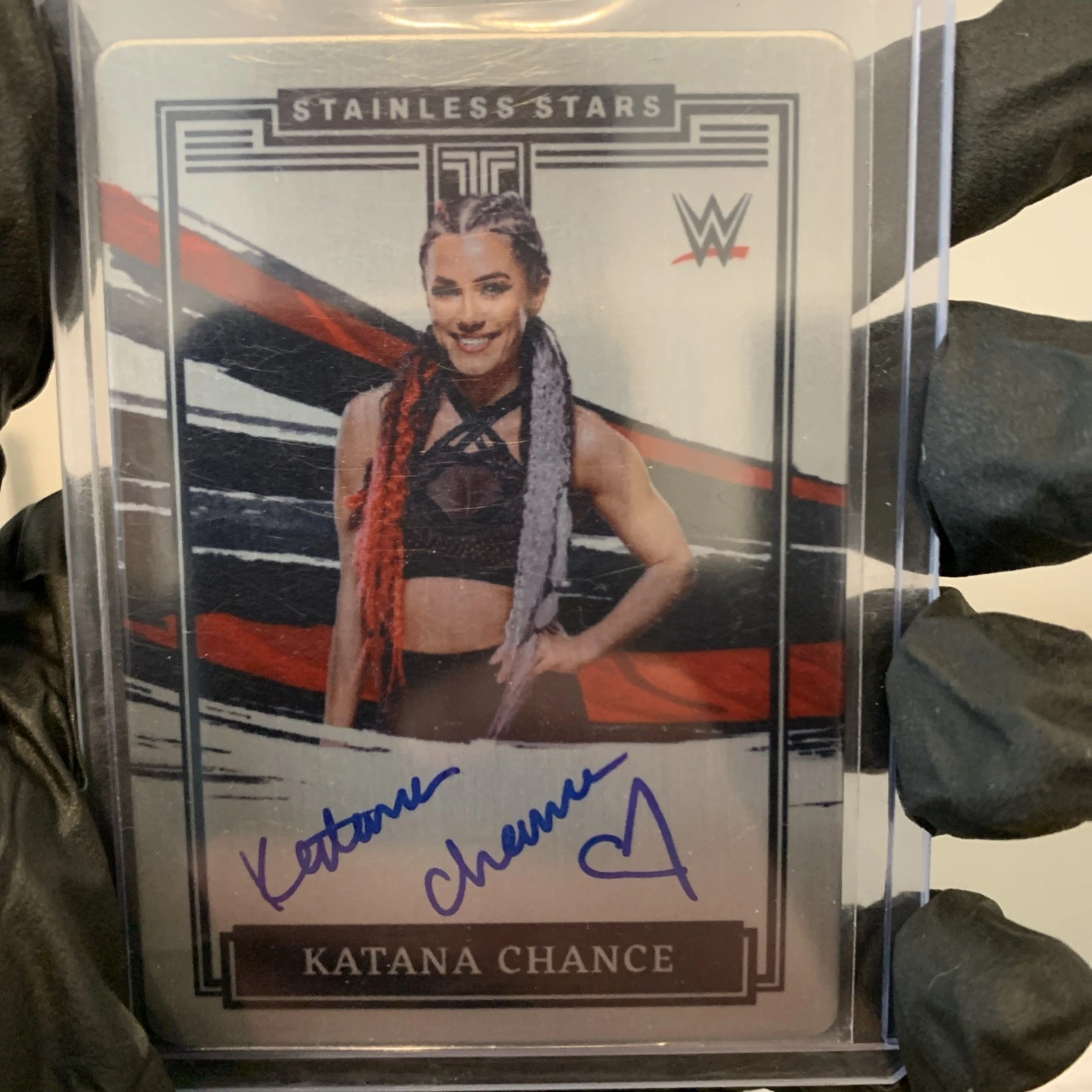 Katana Chance 2022 Panini Impeccable WWE Stainless Stars Auto 51/99 #SS-KCZ OBO