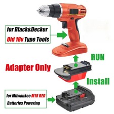 1x Adapter for Milwaukee M18 RED Batteries To for Black Decker 18v Older Tools