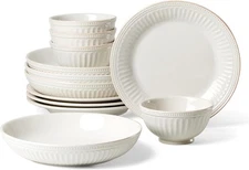 Lenox 897388 French Perle Groove 12-Piece Dinnerware Set, Service For 4