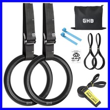 Gymnastic Rings Gym Rings 1.1" Olympic Rings Adjustable Straps Pull Up Rings ...