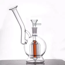 6.5" Glass Bong Arm-Tree Perc Bubbler Water Pipe Smoking Hookah W/14mm Bowl