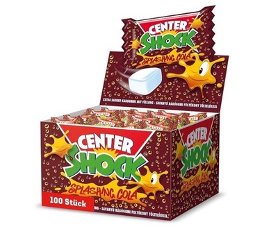 Center Shock Splashing Cola 100x Kaugummi Extra Sauer Cola Geschmack 400g