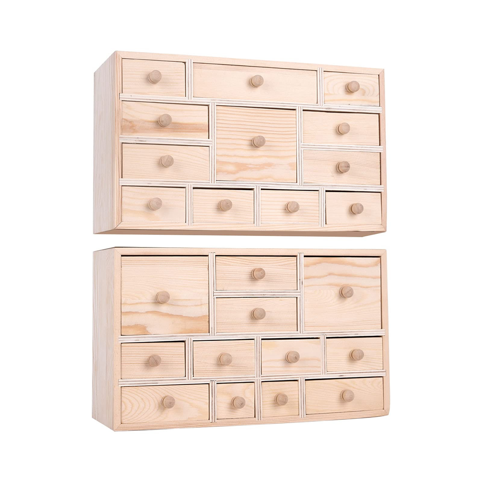 Set of 2 Wooden Countdown to Christmas Advent Calendar,Craft Storage Organize...