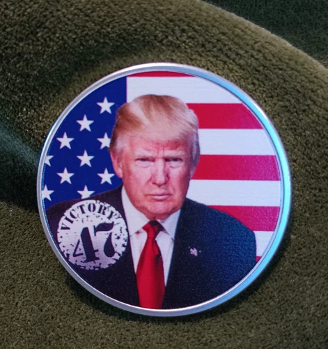 Colorized VICTORY 47 Donald Trump 1 Troy Ounce .999 Fine Silver Round.