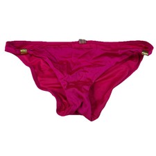 Y2K Vintage Victorias Secret Size Medium Cheeky Bikini Bottoms Pink Gold 3728