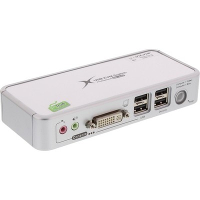 InLine  KVM Switch, DVI, 2-fach, USB (4-fach), mit Audio