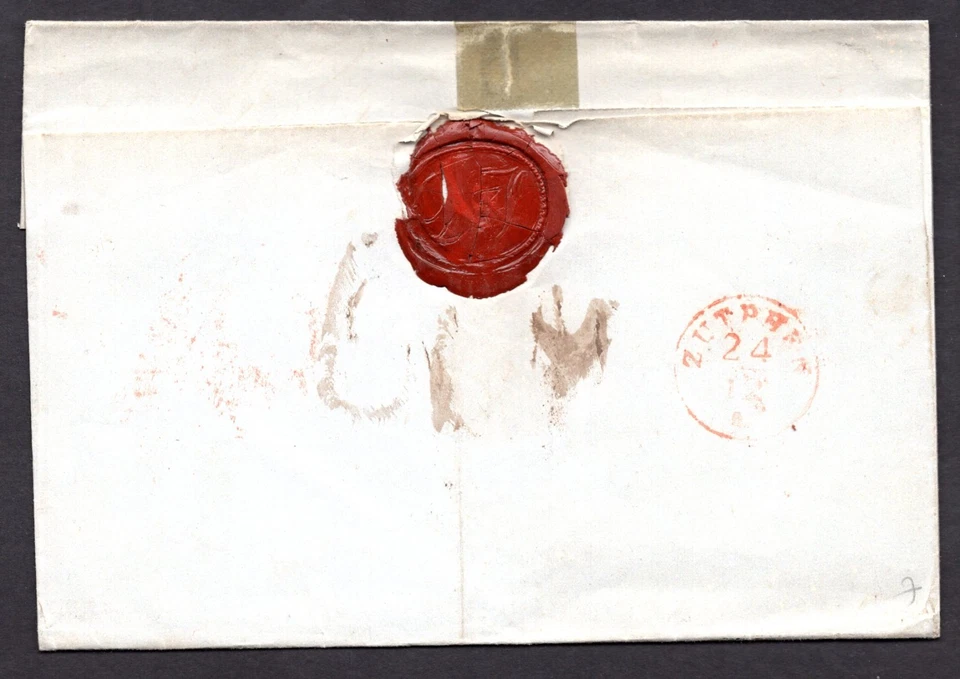 NETHERLANDS 1852 "AMSTERDAM 23.12.1852" CANCEL IN RED ON FOLDED COVER - Image 2 of 2