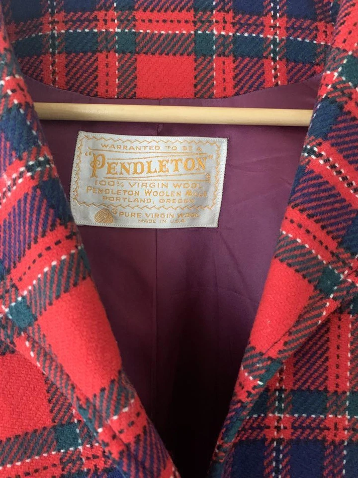 Pendleton 40-50'S Vintage Checked Poncho Gift From Japan - Image 2 of 4