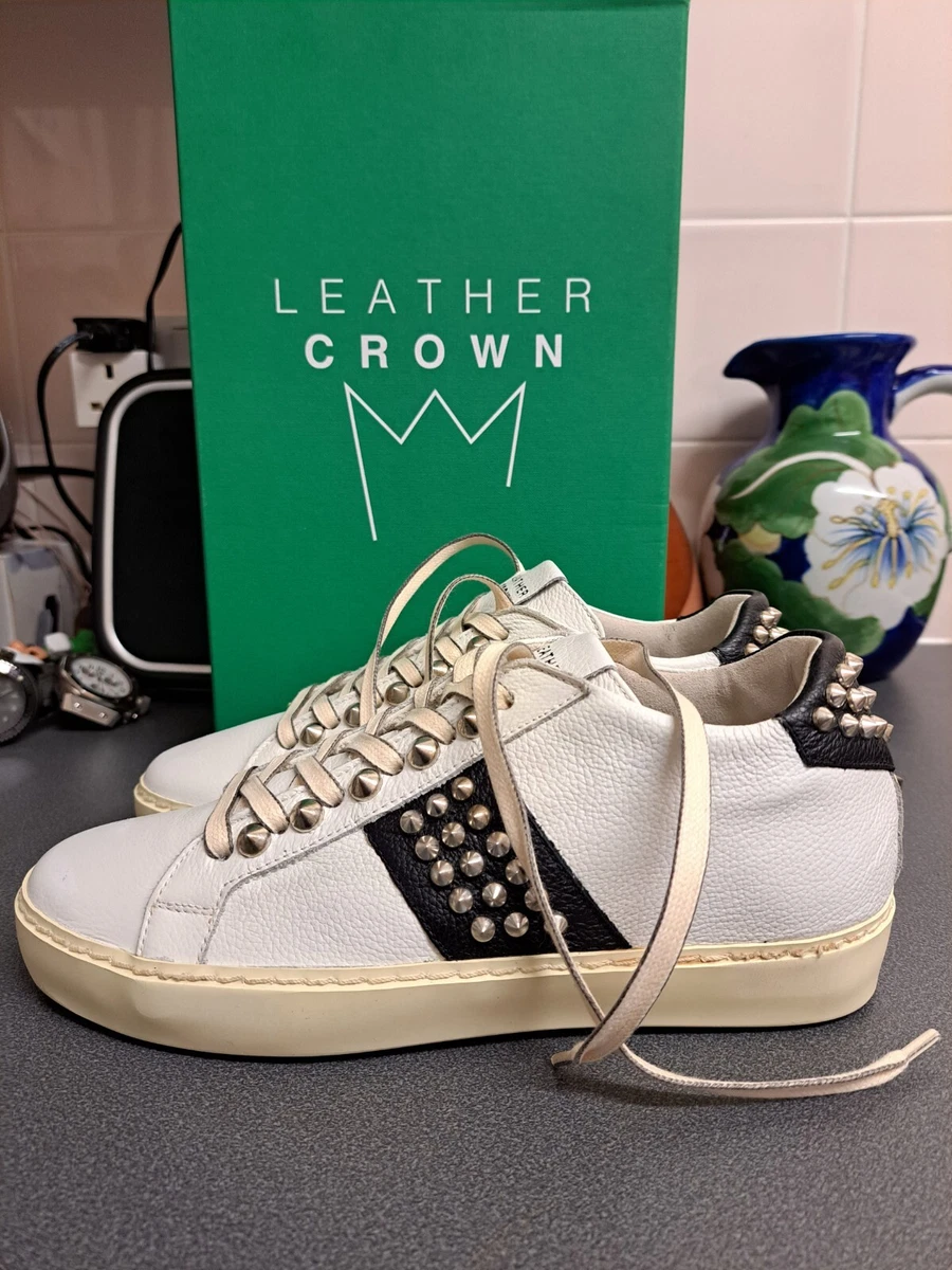 Leather Crown Sneakers In White | ModeSens