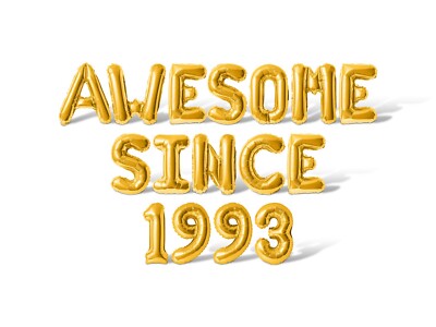 AWESOME SINCE 1993 Letter Balloon Banner - Birthday Party Supply Decorations