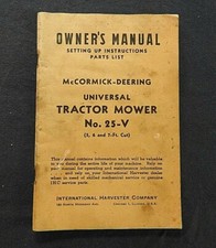 1945 Mccormick-Deering " N°25-V Universel Tracteur Mower " Fonctionnement Manuel