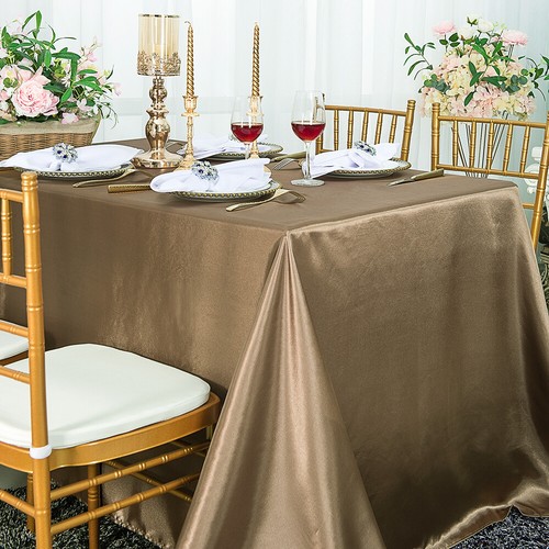 Wedding Linens Inc. 54" x 108" Premium Rectangular Satin Tablecloths - Picture 52 of 59