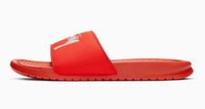 NEW Nike Benassi Stussy Slide Habanero Red White CW2787-600 Men's Sz 7-9