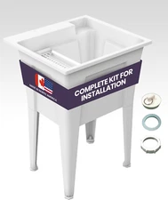24” Utility Sinks for Laundry Room, Garage, Garden, Basement –  Indoor and Outdo