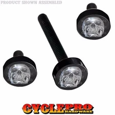 Black Billet Fairing Windshield Hardware Kit 14-Up Harley Touring CHROME SKULL G