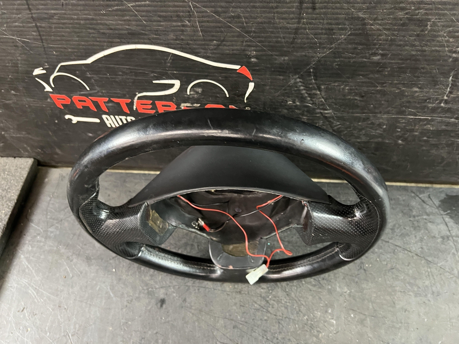 02-06 MASERATI SPYDER BLACK LEATHER WRAPPED STEERING WHEEL AND CLOCKSPRING