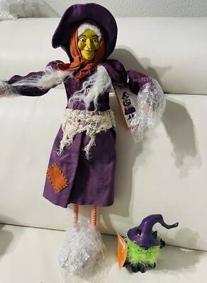 Department 56 Haunted Attic Lucy The Cat Witch Figurine 18  Rare