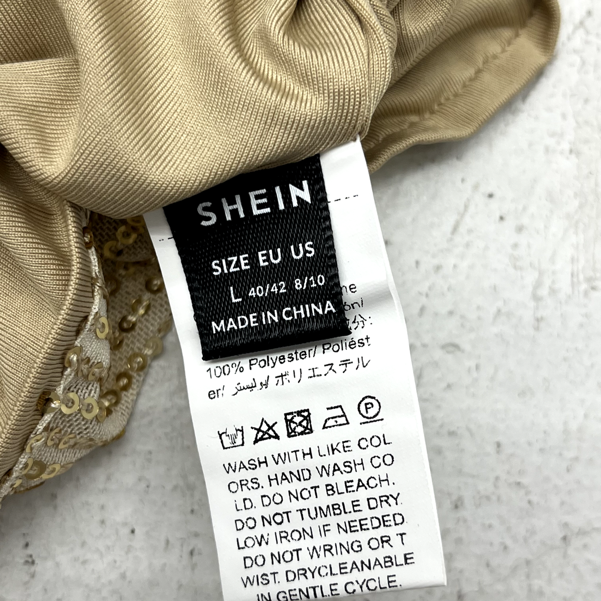 Shein Gold Sequin Cropped Tank Top Women's Size Large NEW