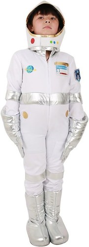 Kids Astronaut White Halloween Jumpsuit Costume with Gloves Shoes Cover - Picture 6 of 6