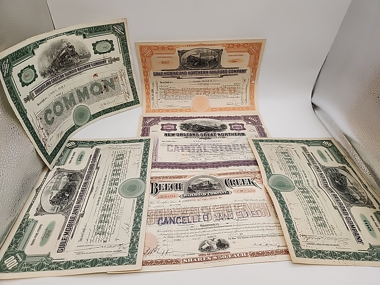 New Orleans Great Northern Chicago Eastern Gulf Mobile Beech Stock Certificate 6
