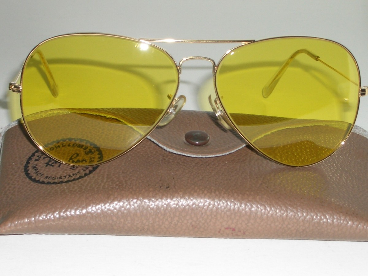 【美品希少】70s B&L RAY-BAN アビエーター　イエローレンズ　62 1960s 62[]14 VINTAGE B&L RAY BAN GEP LARGE KALICHROME CRYSTAL