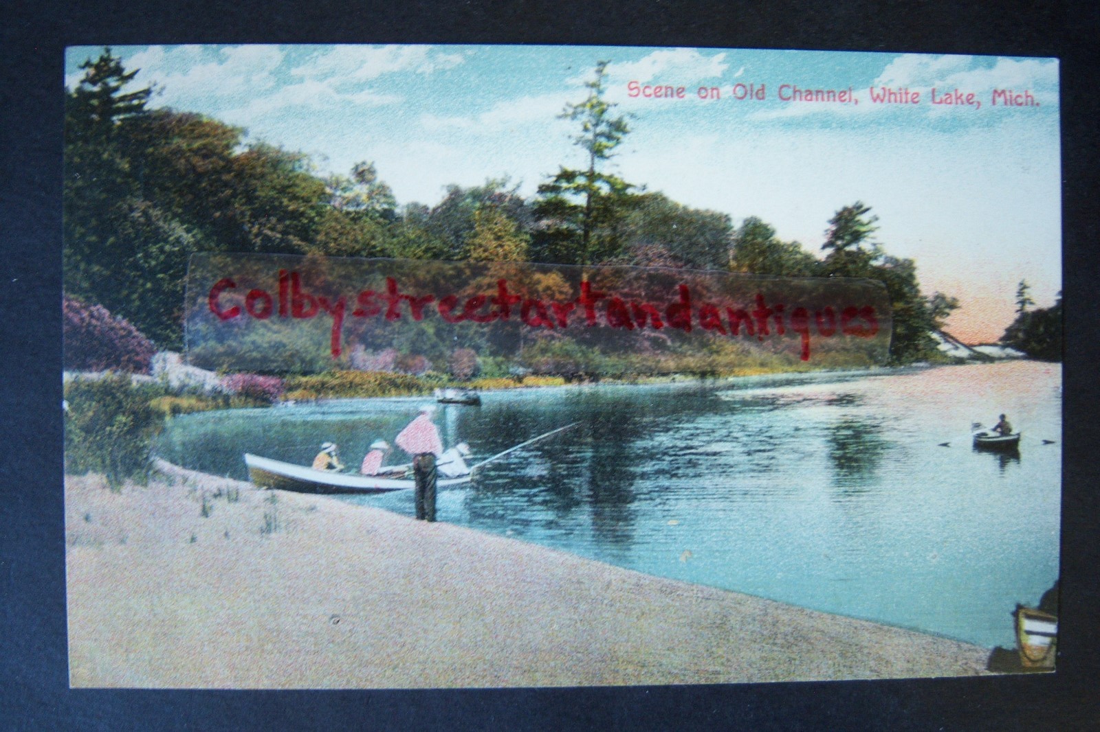 Scene on OLD CHANNEL White Lake, Montague, Michigan, postcard, circa 1909 eBay