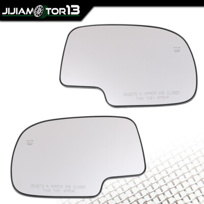 Power Heated Mirror Glass Set Fit For 99-07 Chevy Silverado GMC Yukon Avalanche