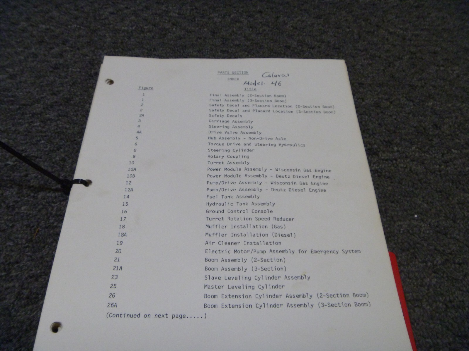 Calavar 46 Condor Boom Lift Parts Catalog Manual | eBay
