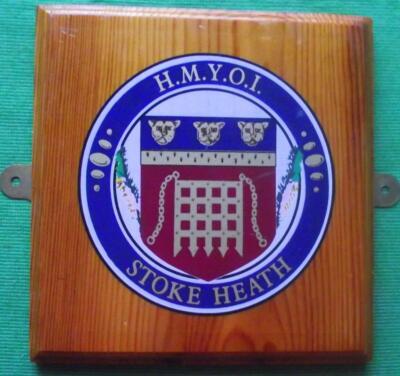 Vintage Obsolete H M Prison Service HMYOI Stoke Heath Crest Plaque Shield 8'' X 8
