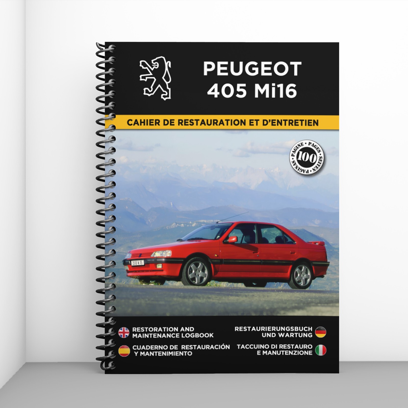 Livre de restauration pour Peugeot 405 Mi16 edition premium de suivi technique