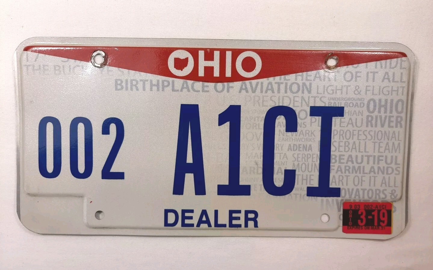 2019 Ohio Dealer License Plate with Sticker and Dealer Registration eBay