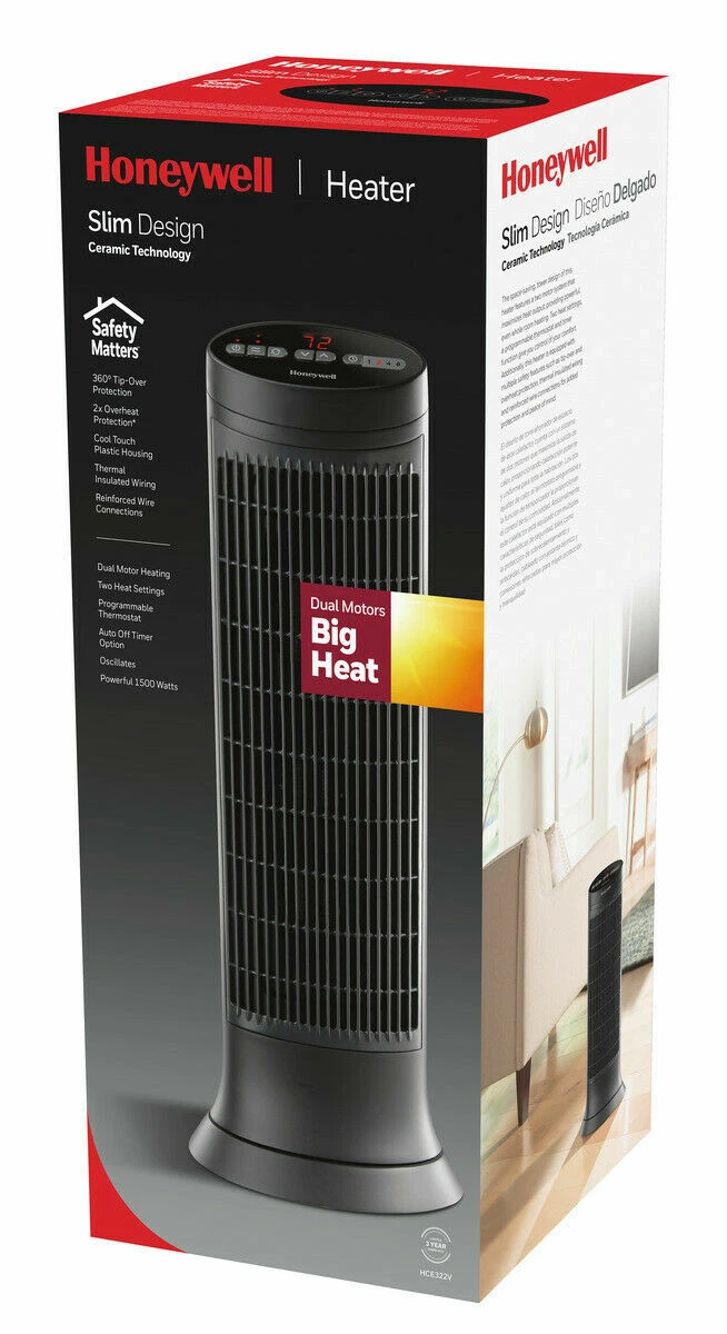 HONEYWELL DIGITAL CERAMIC TOWER PORTABLE HEATER, GREY *DISTRESSED PKG | eBay
