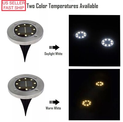 1/2/3/4 Packs 8 LED Solar Power LED Lights Road Driveway Dock Path Ground Step 
